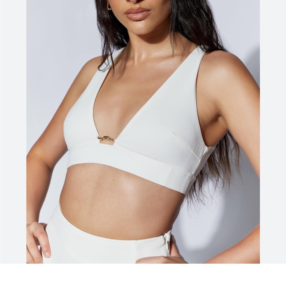 Meshki Cream V-Neck Bralette